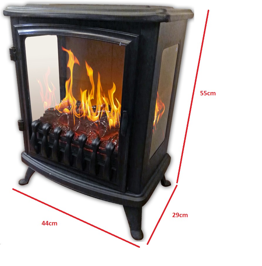 Design Brillaintweiß chauffage électrique cheminée sur pied effet flamme 3D  2000 watts, ETC Shop: lampes, mobilier, technologie. Tout d'une source.